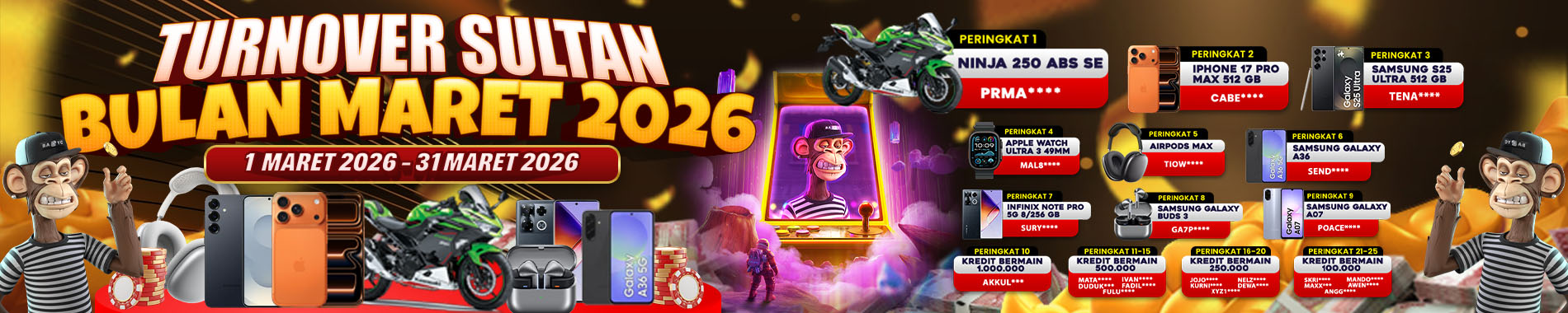 PEMENANG SPESIAL EVENT TURNAMENT TO MARET 2026